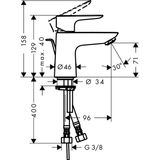 Talis E 80 sink mixer with pop-up, chrome