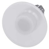 Mushroom pushbutton, illuminated, 22 mm, round, metal, high gloss, white, 60 mm