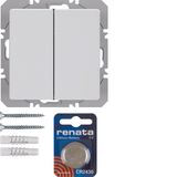 KNX radio wall-transmitter 2gang flat quicklink, Q.1/Q.3, p. white vel