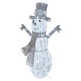 LED Christmas snowman, rattan, 82 cm, indoor and outdoor, cool white, timer