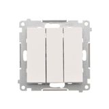 Triple illuminated contact push button, 10AX, white matt