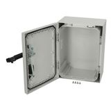 Polycarbonate enclosure, 400x300x210mm, fitted with Mounting plate