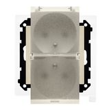 Double plug socket for the IP44 version - with a gasket - transparent flap, module, 16A, quick connection, champagne matt