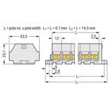 4-conductor terminal strip without push-buttons suitable for Ex e II a