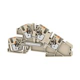 Multi level installation terminal block, PUSH IN, dark beige, 4 mm², 3