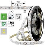 LED strip SMD5050 green, 120LED/m, 28.8W/m, 1440lm/m, IP54, DC 24V, 12mm, 5m