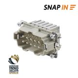 HDC insert, Male, 500 V, 16 A, Number of poles: 10, SNAP IN, Size: 4