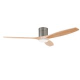 Fan Stem Evo ø1320mm Tube Satin Nickel with Light Wood Blades Light wood