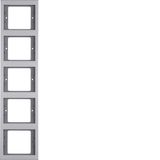 Frame 5gang vert., K.5, al., al. anodised