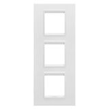 LUX INTERNATIONAL PLATE - IN METAL - 2+2+2 MODULES VERTICAL - MONOCHROME SATIN WHITE - CHORUSMART