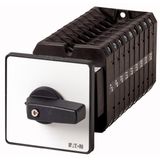 T5-9-8354/Z On-Off switch, T5, 100 A, rear mounting, 9 contact unit(s), 18-pole, with black thumb grip and front plate