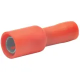 Insulated round plug sleeve, 4 mm, 0.5 to 1.0 mm², AWG 20 to 18, bronze, tin-plated, red, 920