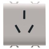 CHINESE STANDARD SOCKET-OUTLET 250V ac - 2P+E 16A - 2 MODULES - NATURAL SATIN BEIGE - CHORUSMART
