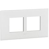 Plate British standard- square - 4 modules - white, Legrand - Arteor