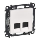 Double RJ45 socket Valena Life category 5e UTP with cover plate white