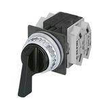Lever selector switch, black,4-position,Cam Q, 2 N.O.+2 N.C.