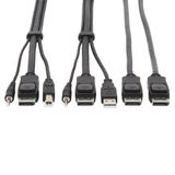 Dual DisplayPort KVM Cable Kit - DP, USB, 3.5 mm Audio (3xM/3xM) + DP (M/M), 4K, 4:4:4, 6 ft. (1.83 m), Black