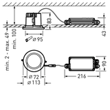 Downlights Inveria Reflector Black around ETDD 13W 1150lm rota.asym. medium wide (RM) IP65 IK07 2 SDCM