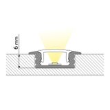 VS built-in aluminum profile, 24x8 mm, White diffuser, complete, 2 m