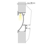 Built-in aluminum profile AT for plasterboard, 29x70mm, clear diff., 2m
