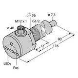 Flow Monitoring Immersion Sensor with Integrated Processor   FCS-G1/2A4-AP8X-H1141/L080