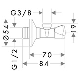 Hansgrohe E angle valve E 1/2x3/8x10mm, chrome