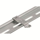Mounting foot on mounting rail, silver, Steel, bright finish, M 4, Width: 14 mm