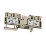 Feed-through terminal block, SNAP IN, dark beige, 4 mm², 32 A, 1000 V,