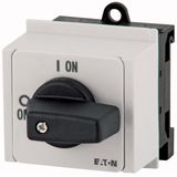 P1-32/IVS/N On-Off switch, P1, 32 A, service distribution board mounting, 3 pole + N, with black thumb grip and front plate