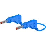 Measuring lead with (4 mm plug, spring-loaded, straight) to (4 mm plug, spring-loaded, straight), 1.5 m, blue, silicone, 1.0 mm², CAT II, 66.9406-15023