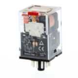 Relay, plug-in, 11-pin, 3PDT, 10 A, mech indicator, test button, pin number coil 1 - 11, 24 VAC MKSN8453F