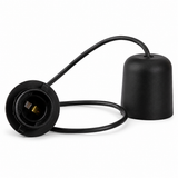 Pendant Lamp Holder 70 cm, 60 W, E27, black, plastic