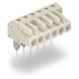 Female connector for rail-mount terminal blocks 0.6 x 1 mm pins angled