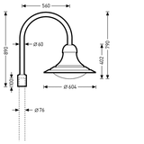 Post-top luminaires 9301/02 CLO (normal) Lens Black ET 21W 2600lm 70 asymmetric wide (AB2L) IP23 IK10 5 SDCM 6910640