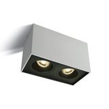 WHITE GU10 2x10W ADJUSTABLE SQUARE 100-240V