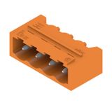 PCB plug-in connector, male header, closed side, THT solder connection, 5.08 mm, Number of poles: 4, 90°, Solder pin length (l): 3.2 mm, tinned, orange, Box