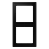 Cover frame 2-gang, 81 mm, matt black