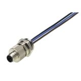 Locating plug-in connector, M12, pin, straight, Number of poles: 4