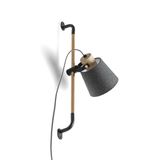 CHOUPETTE wall adjustable black grey textile/wood 230V LED E27 11W