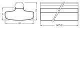Continuous lines 765... E-Line Next Fix Prisms White rectangular ETDD 37W 6500lm Wide (W) IK08 3 SDCM