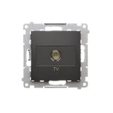 Single TV socket final, black matt