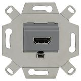 HDMI connection box, 1-way, mouse gray (similar to RAL 7005), for TAE covers