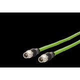 M12 Industrial Ethernet cable, X-coded, 5.0 m, M12 plug straight - M12