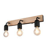 Arturo H2O wall lamp 3-pc E27 wood/matt black