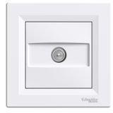 TV socket 4dB pass-through, with frame, White, Asfora