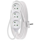 Extension Cord 5 m / 3 sockets / white / PVC / 1 mm2