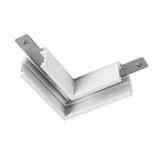 L-connector mechanical, 48V TRACK, for mounting track standard, left, white