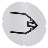 Inscription plate for illuminated pushbutton, round, milky, icon: Blowing