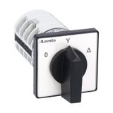 Rotary cam switch 7GN series, star-delta motor starter switch 20A, for front mounting with black handle, front plate 48X48mm
