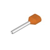 Wire-end ferrule, Twin wire-end ferrule, 15 mm, 12 mm, orange